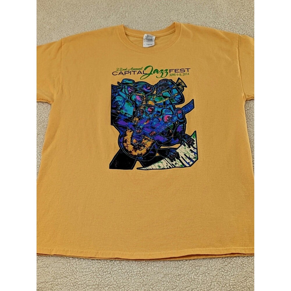 22nd Annual Capital Jazz Fest Gildan Cotton Large Graphic T Shirt 42 X 29